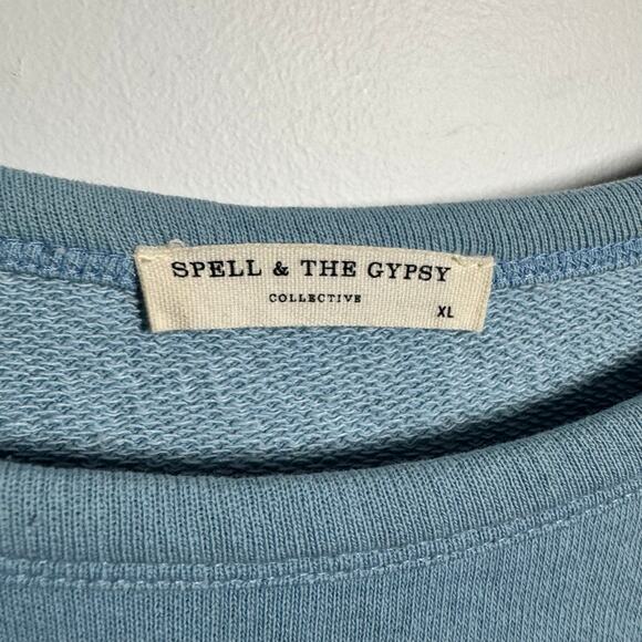 Spell And The Gypsy Cool Blue Baby Sloppy Joe Sweater Women Cornflower Blue XL - Picture 6 of 9